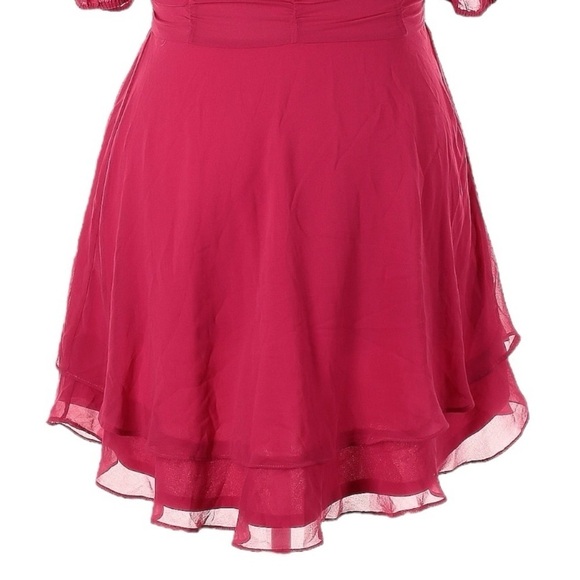 Altar’d State NWT XXL Pink Puff Sleeve Mini Dress Chiffon A-Line Barbiecore - Picture 5 of 9
